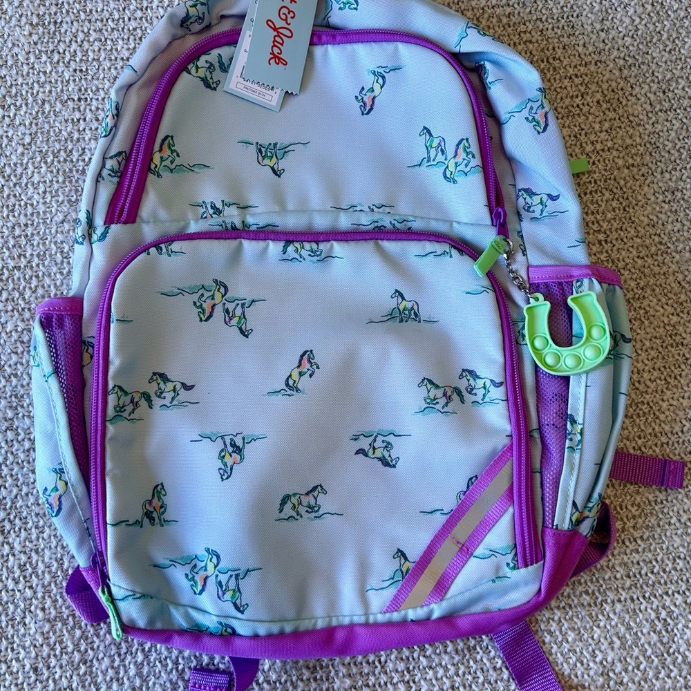 Purple and Green Kids Backpack